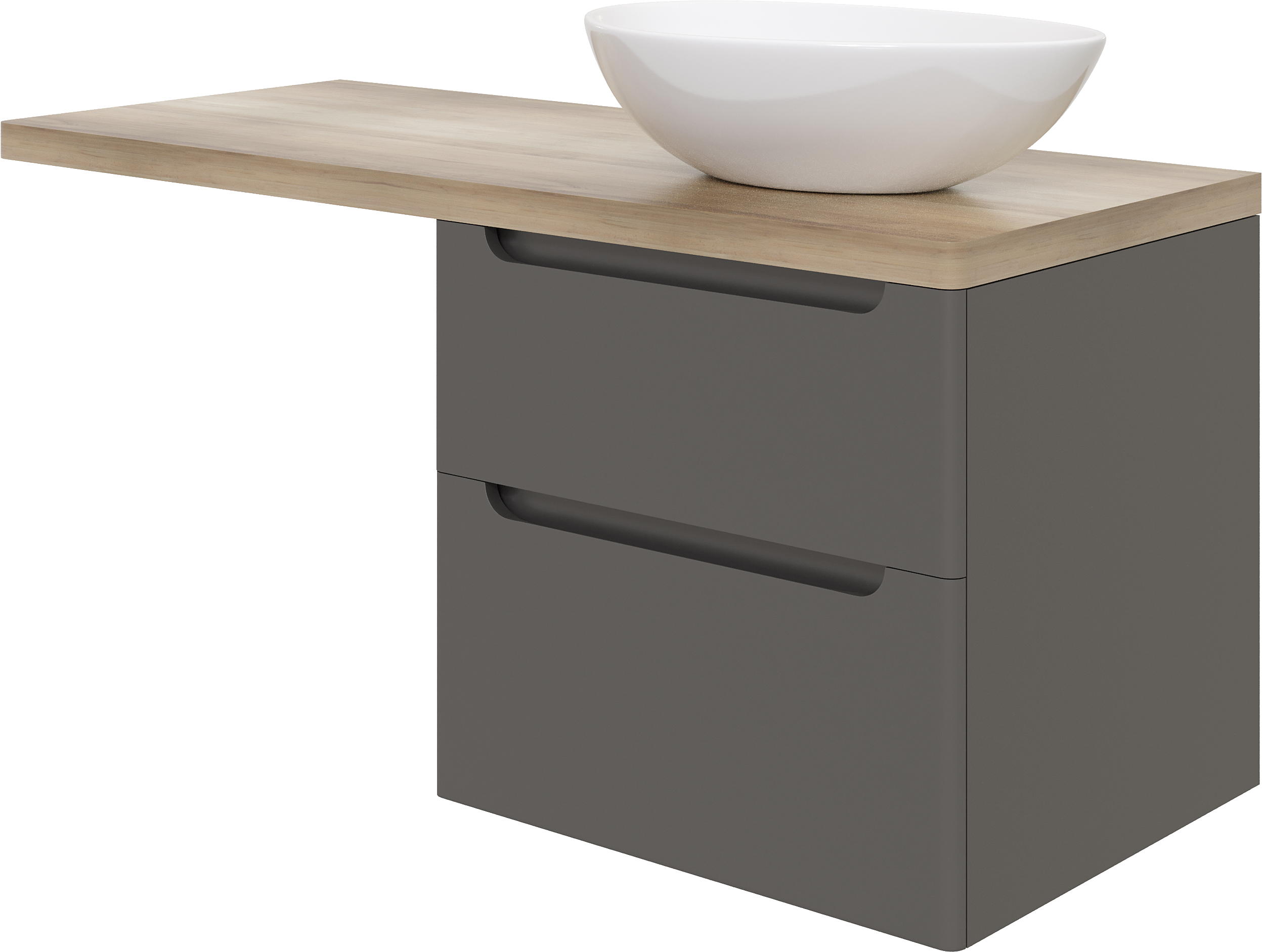 Тумба с раковиной STWORKI Берген 60 серая со светлой столешницей 122, Moduo 55 Leaf, L