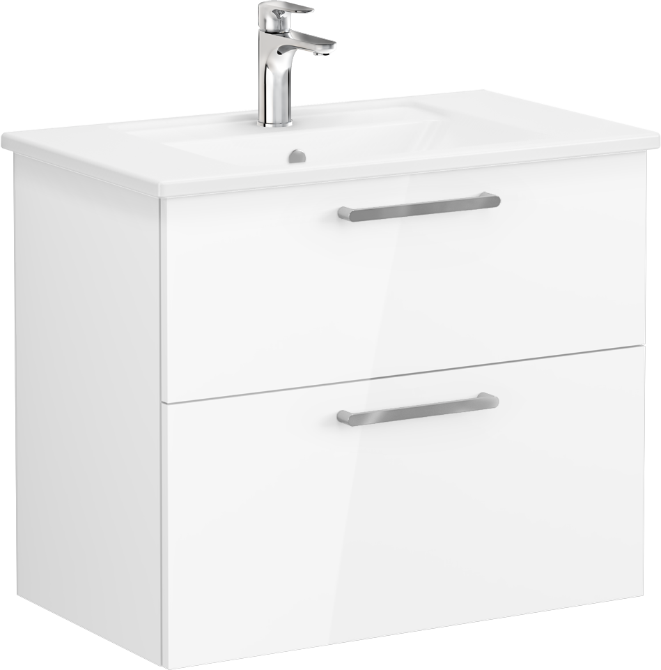 Тумба с раковиной VitrA Root Flat 80 белый глянец