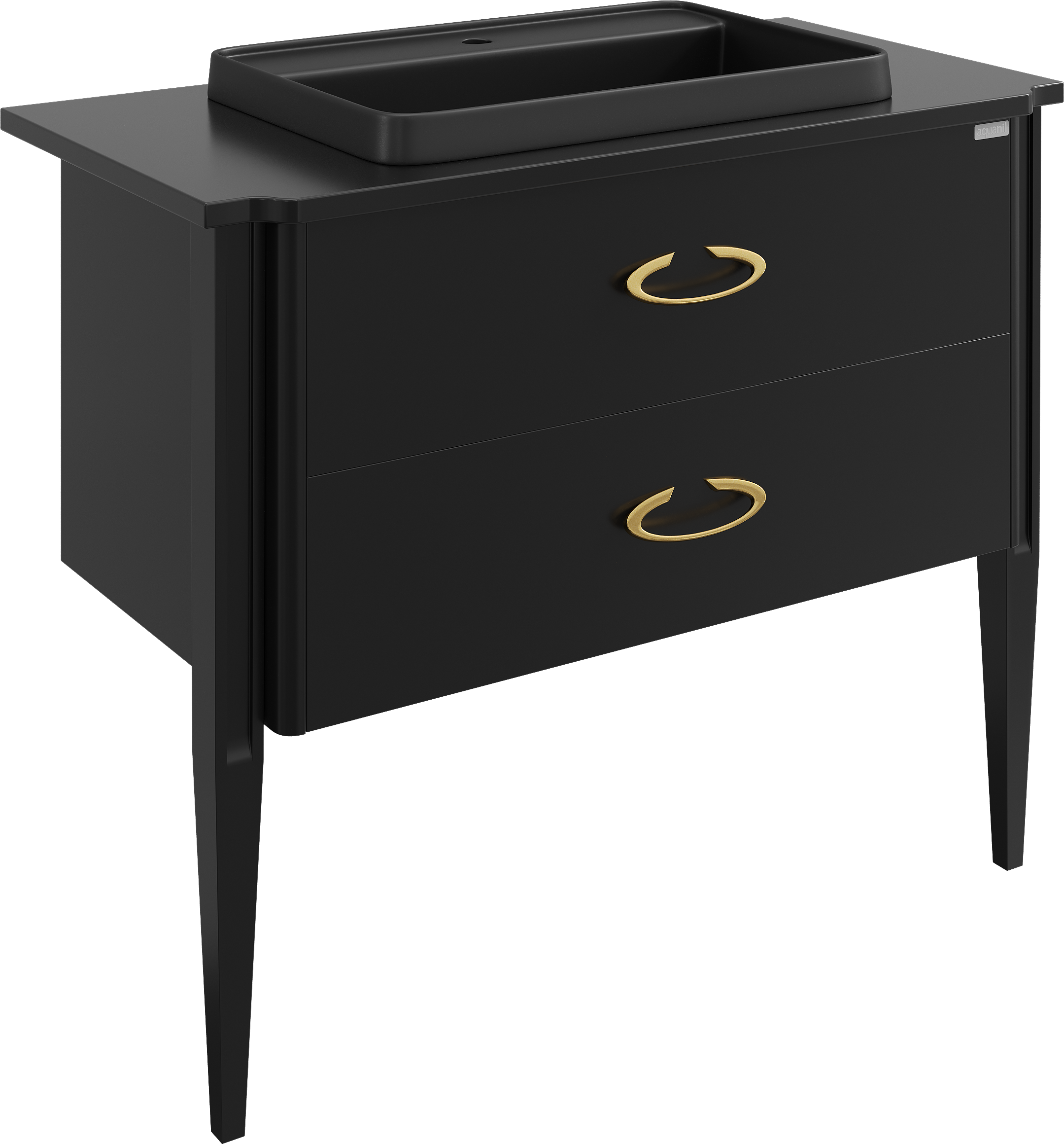 Тумба с раковиной STWORKI Luna 100 black matt