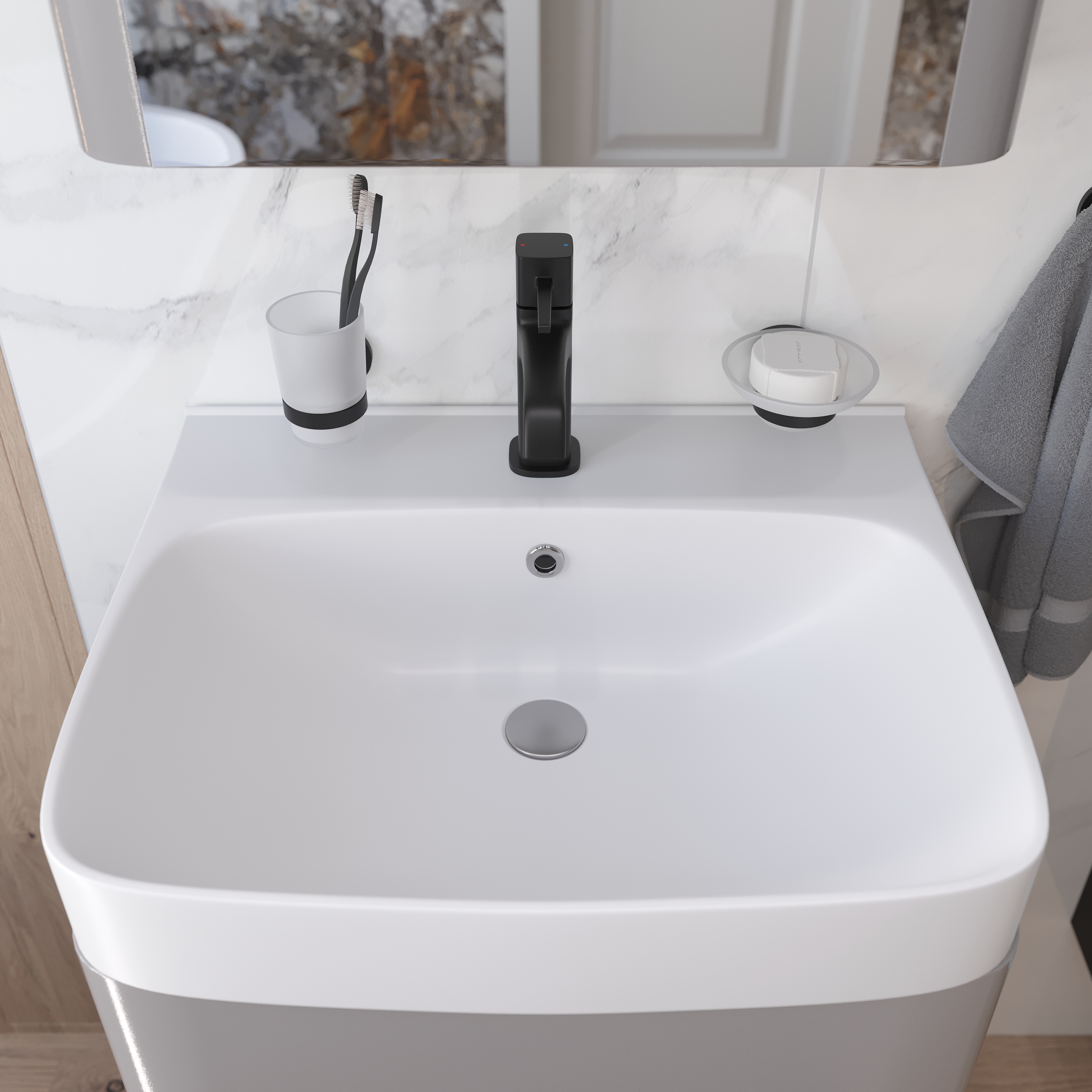 Тумба с раковиной VOQ Bold 55 premium grey