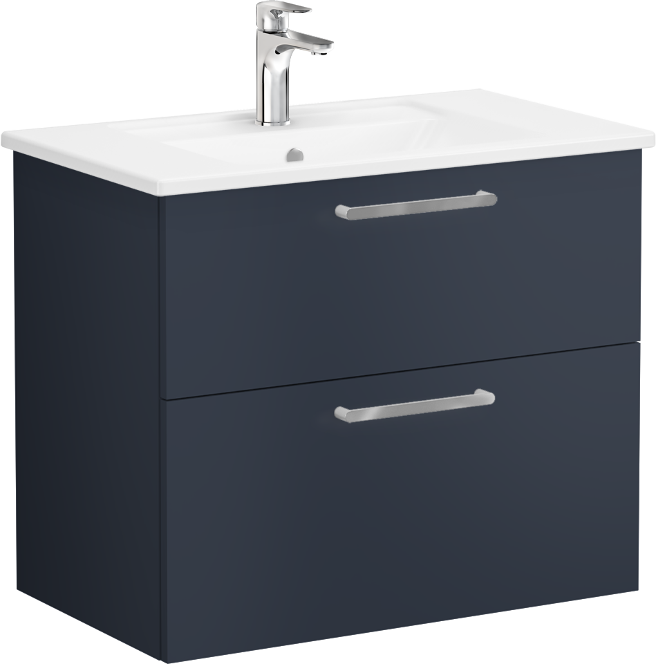 Тумба с раковиной VitrA Root Flat 80 темно-синий