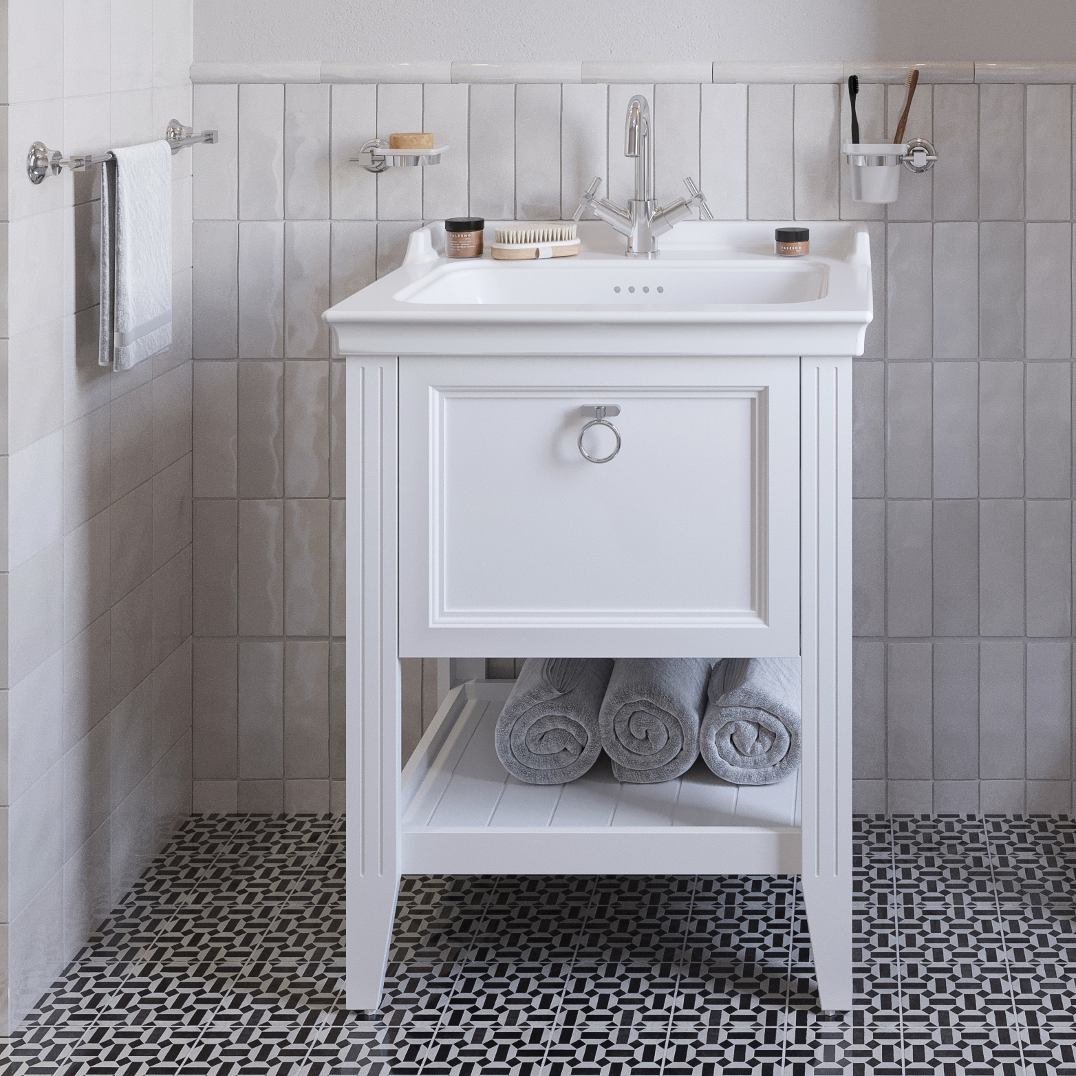 Тумба с раковиной VitrA Valarte 65 матовая белая