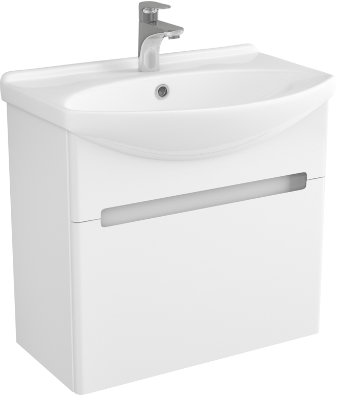 Тумба с раковиной Owl 1975 Lagerta 65 1 ящик, белая