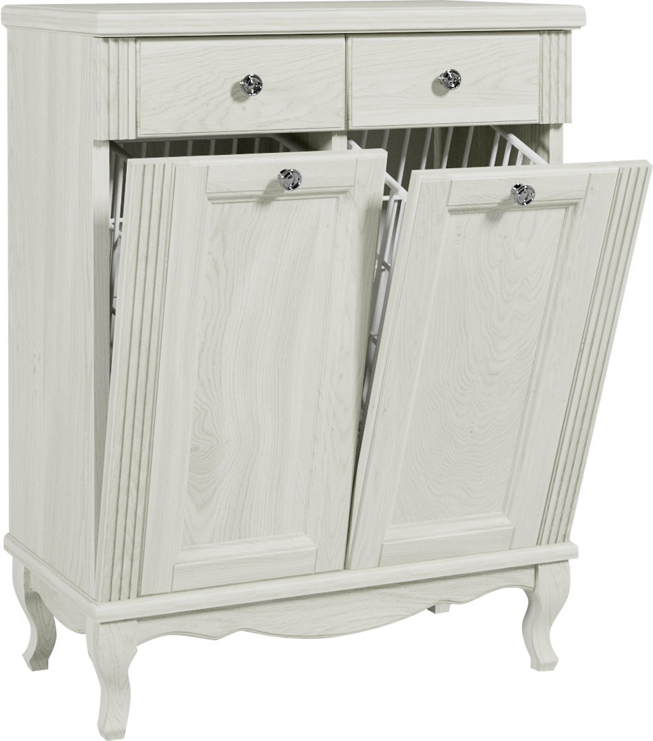 Тумба ValenHouse Лиора 65 с 2 бельевыми корзинами, слоновая кость, фурнитура хром