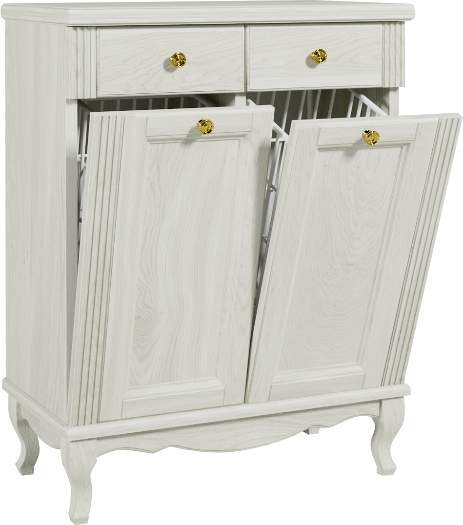 Тумба ValenHouse Лиора 65 с 2 бельевыми корзинами, слоновая кость, фурнитура золото