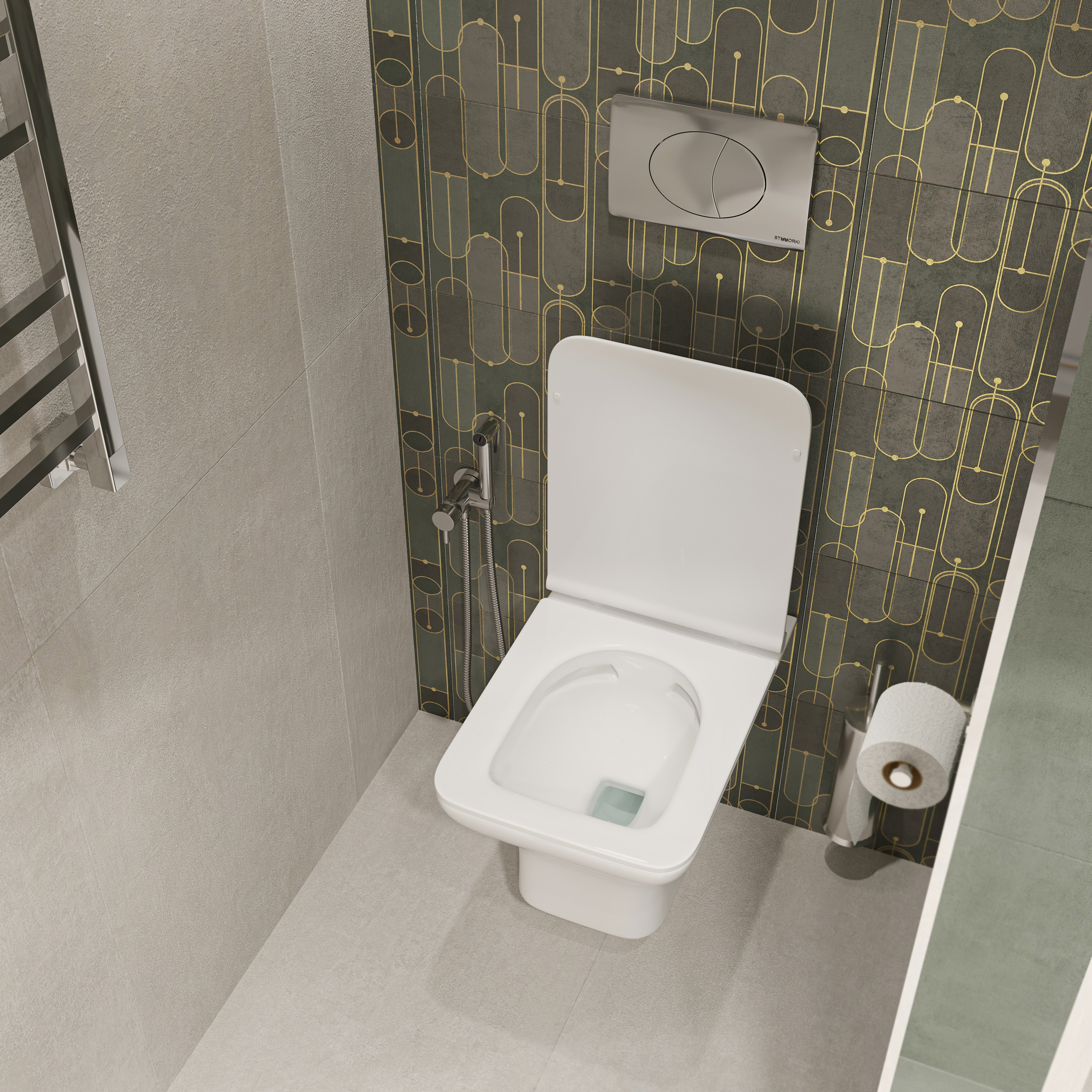 Унитаз подвесной STWORKI Вестерос VS-01up безободковый, с микролифтом, встроенный, фарфоровый, белый купить в Тамбове