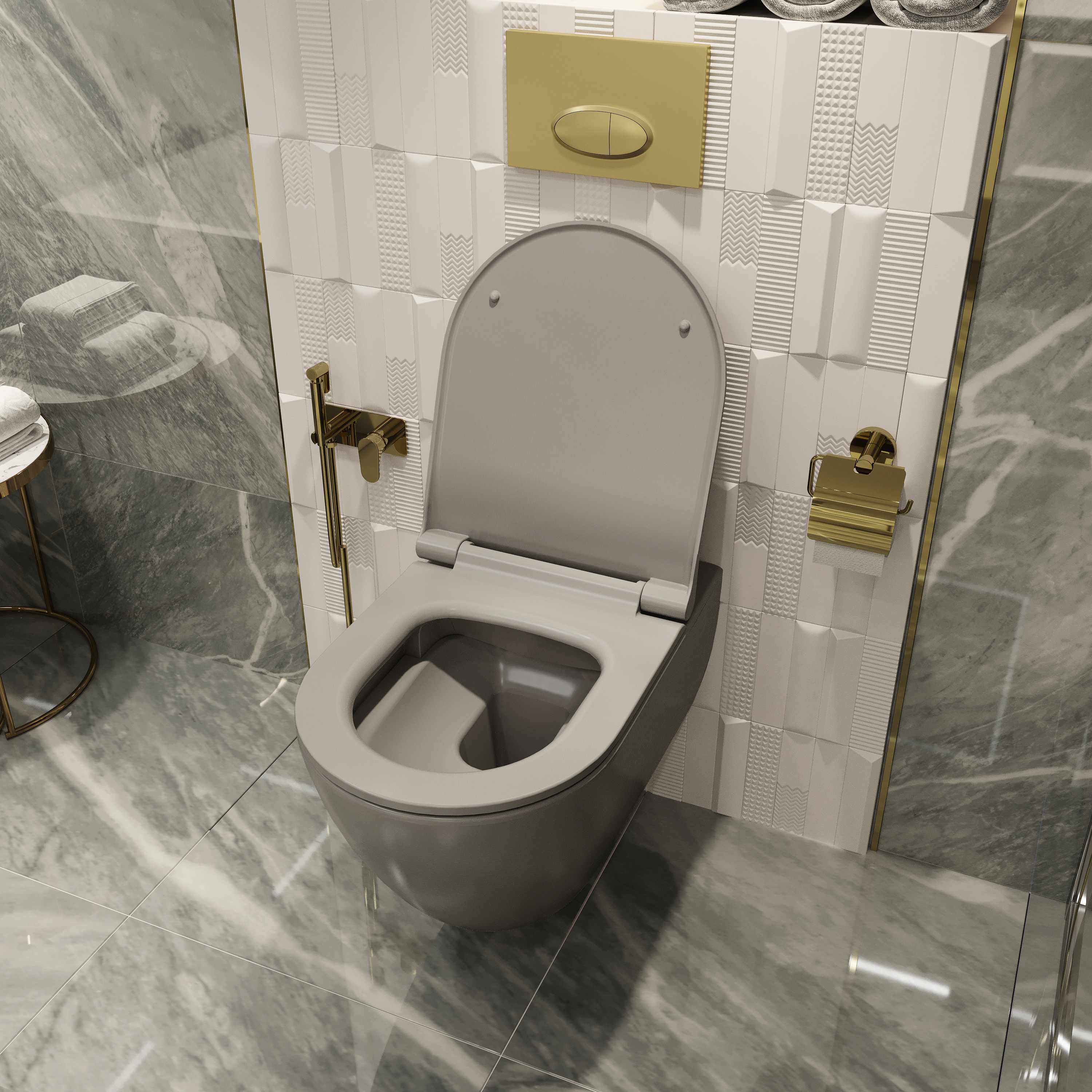 Унитаз подвесной BOCCHI Venezia 1295-006-0129 A0336-006 с микролифтом, безободковый, матовый серый купить в Тамбове