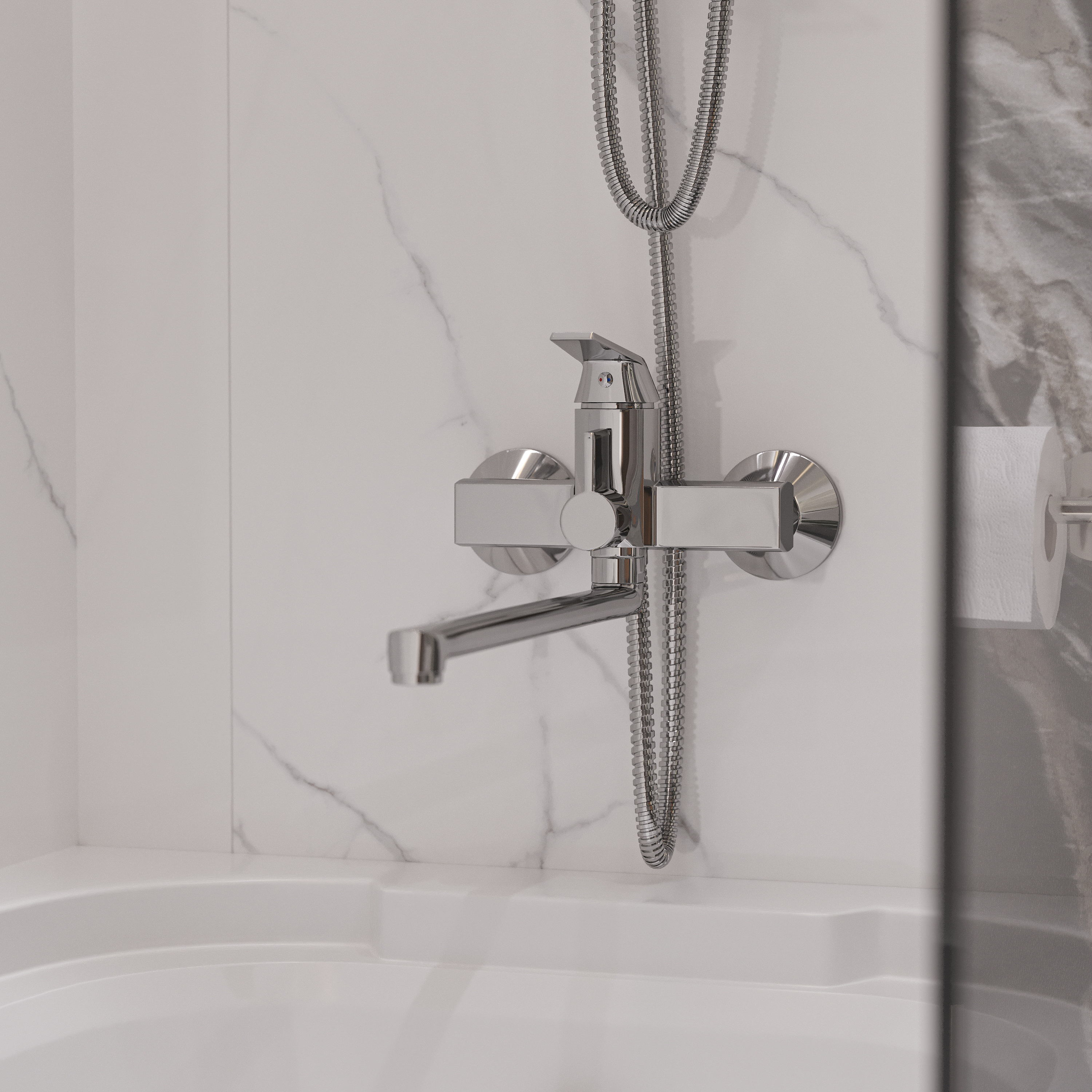 Смеситель с длинным изливом для ванны DIWO Смоленск SM-04cr