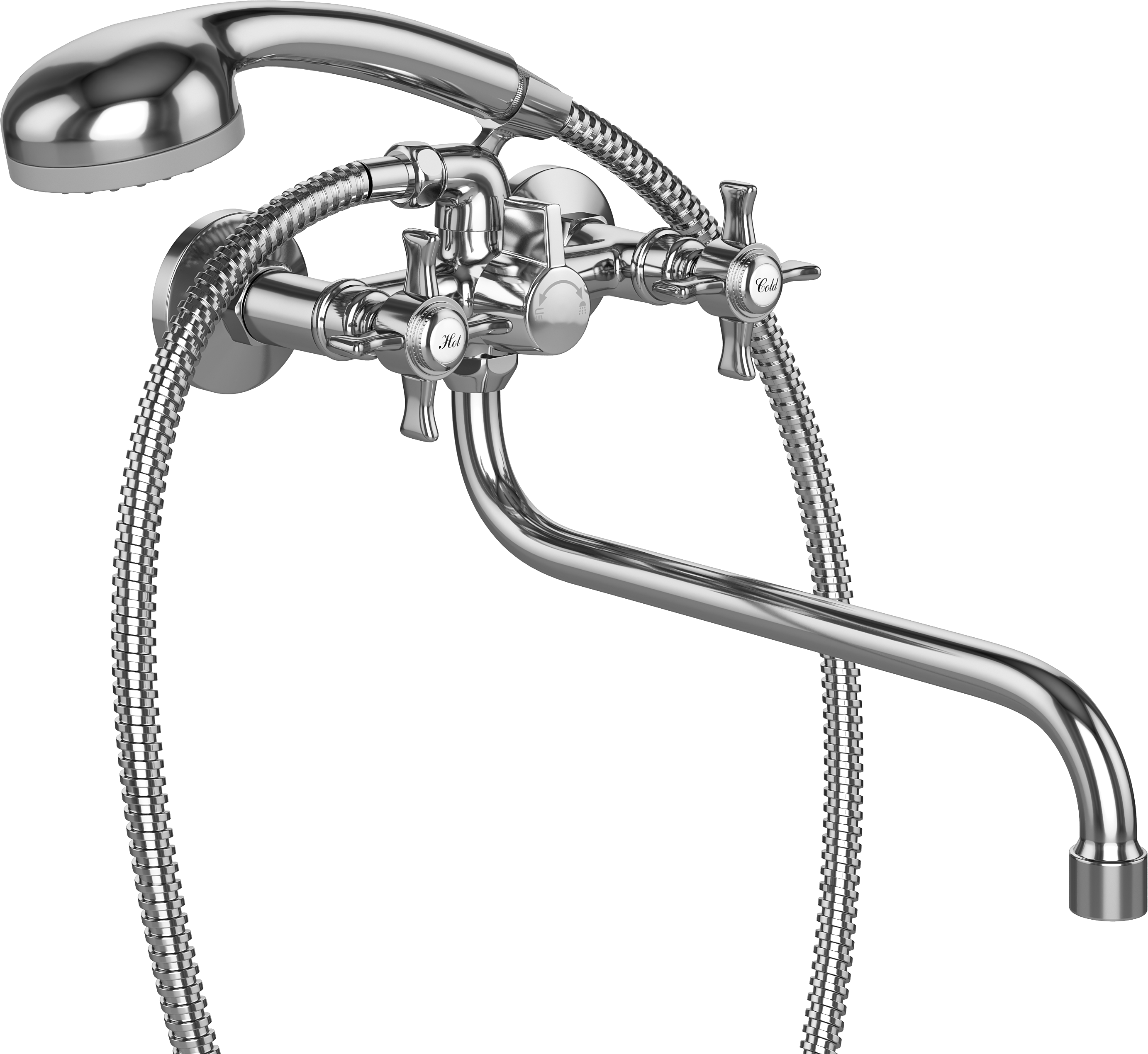 Смеситель с длинным изливом для ванны DIWO Самара SA-03cr