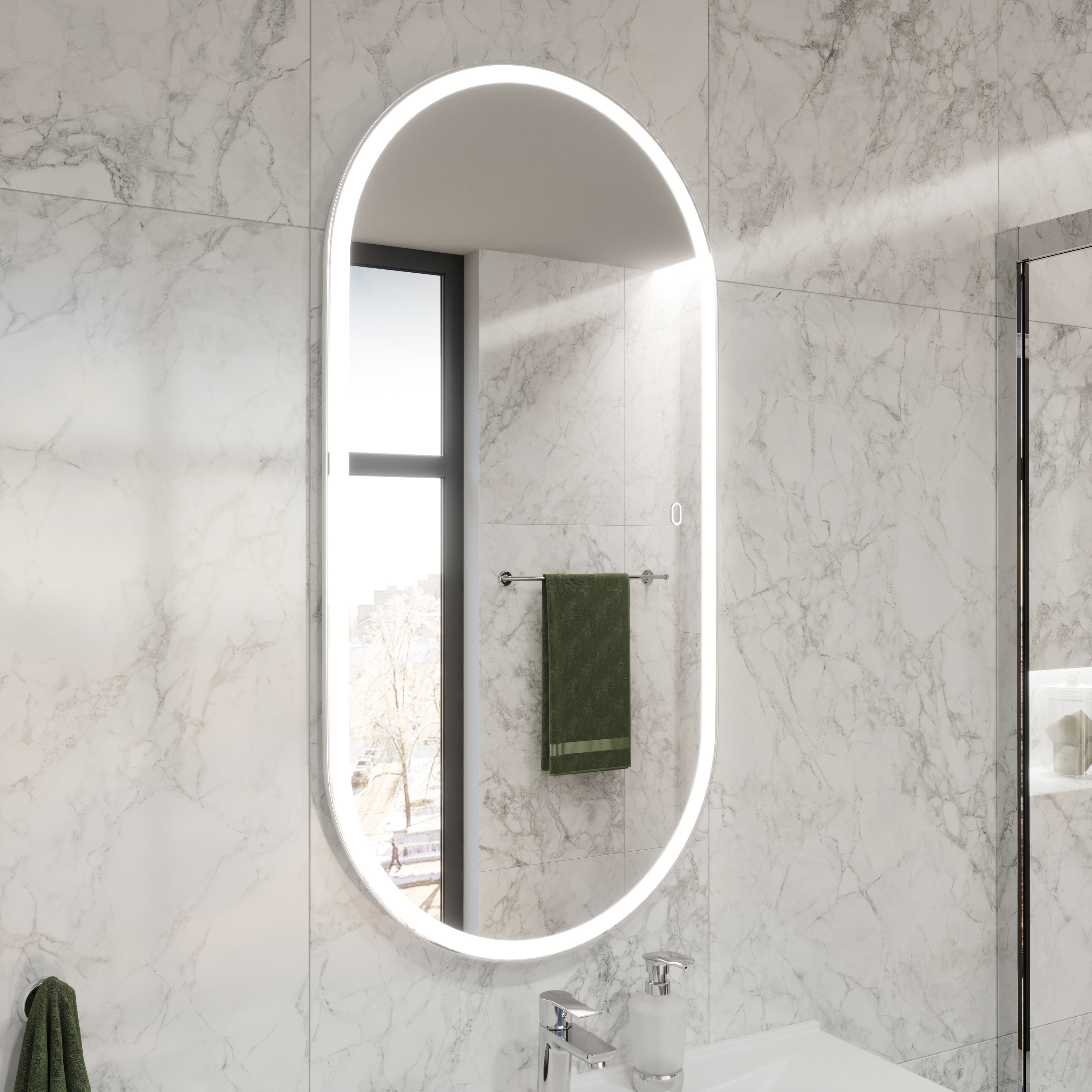 Мебель для ванной комнаты STWORKI Берген 60 белая со светлой столешницей 122, раковина Moduo 50 Square, L купить в Тамбове