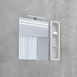 Зеркало AQUATON Брук 80 (60+20) с полкой, дуб латте