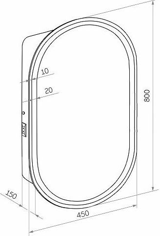 Комплект Раковина STWORKI Ноттвиль моноблок Ноттвиль 51 + Сифон Wirquin Минор с отводом для стиральной машины + Зеркало Мальмё МВК074 45 с подсветкой, белый, прямоугольный, навесной, овальный, в стиле лофт купить в Тамбове