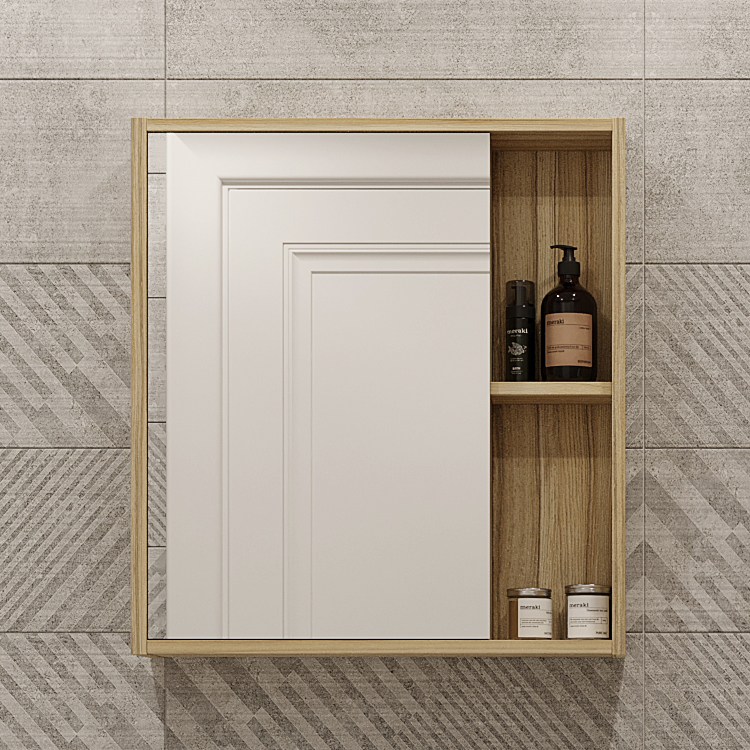 Зеркало-шкаф DIWO Углич 60 с открытыми полками, дуб вотан