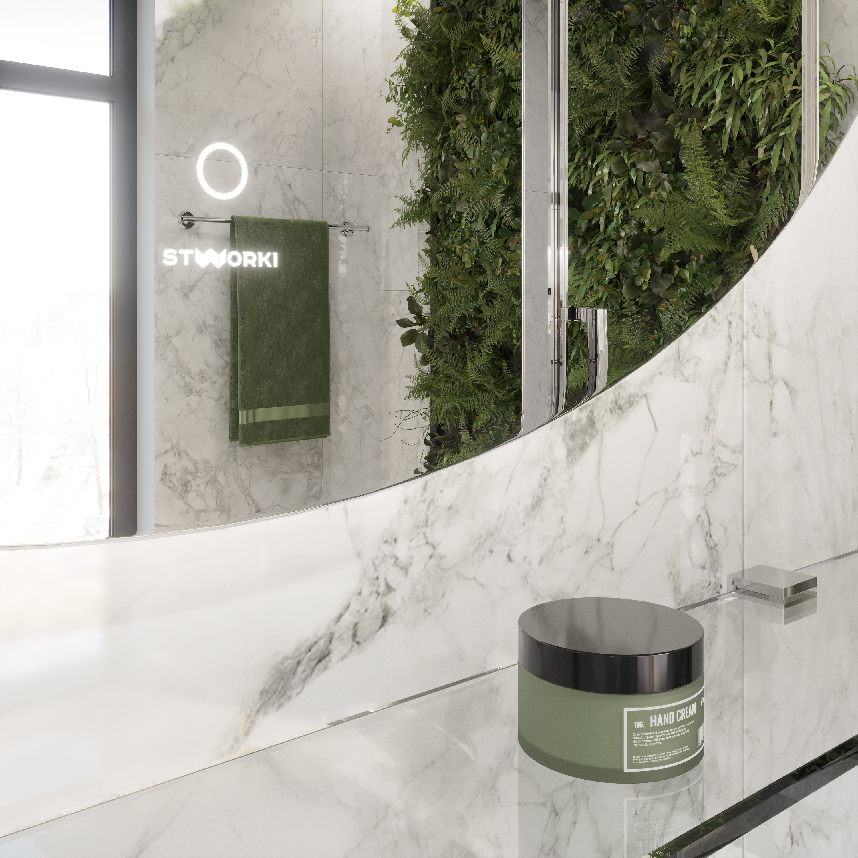 Мебель для ванной комнаты STWORKI Берген 60 белая с темной столешницей 122, раковина Moon 1, L купить в Тамбове