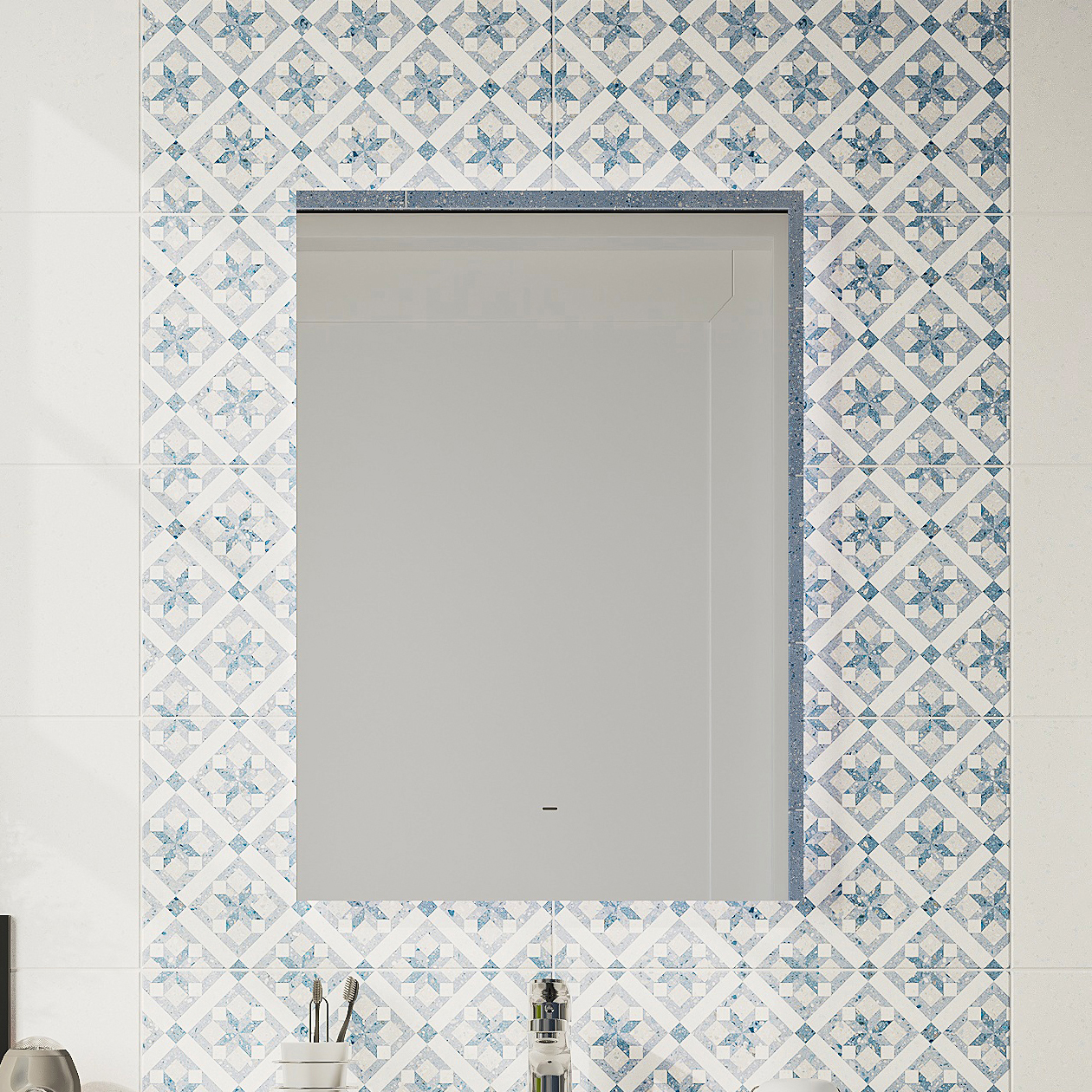 Зеркало DIWO Элиста 50x70 см, ореольная подсветка LED, бесконтактный выключатель, прямоугольное