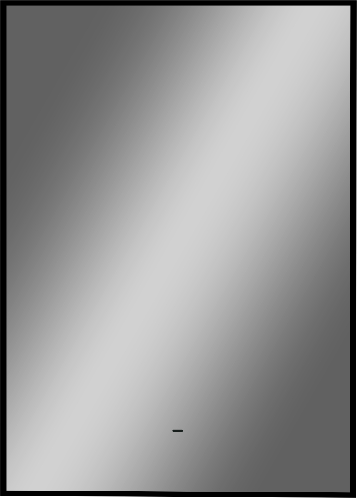 Зеркало DIWO Элиста 50x70 см, ореольная подсветка LED, бесконтактный выключатель, прямоугольное, черная окантовка
